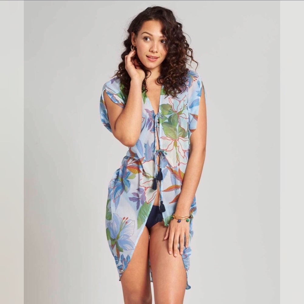 NWT Echo NY Costal Blue Bora Bora Caftan Coverup